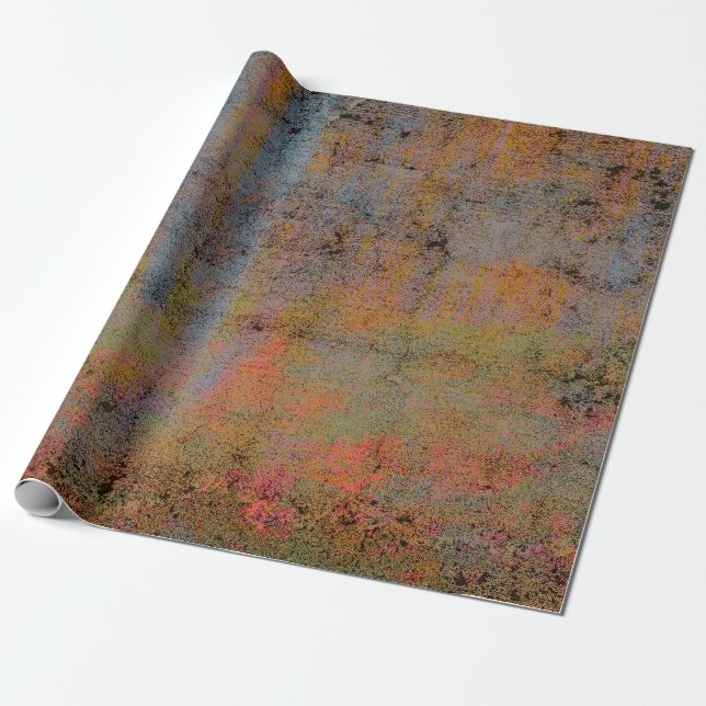 Papel De Regalo Naranja rústico de campo textura azul  (Desenrollado)