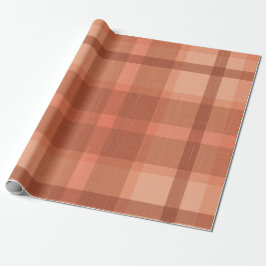 Papel De Regalo Naranja Rústico Otoño Otoño Tartán