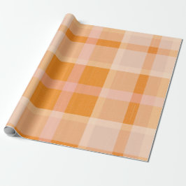 Papel De Regalo Naranja Rústico Otoño Otoño Tartán Envuelto