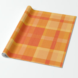 Papel De Regalo Naranja Rústico Otoño Otoño Tartán Wrapping P