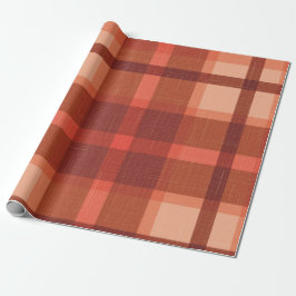 Papel De Regalo Naranja Rústico Otoño Otoño Tartán Wrapping P