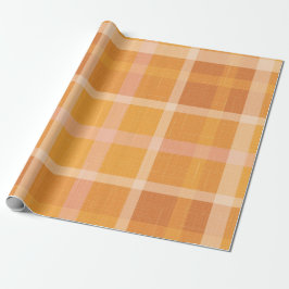 Papel De Regalo Naranja Rústico Otoño Otoño Tartán Wrapping P