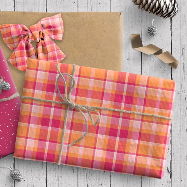 Papel De Regalo Naranja Tartán Pattern2 e ID210 rosa (Subido por el creador)