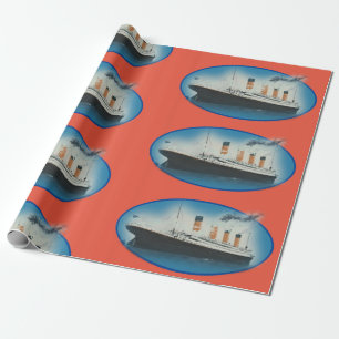 Papel De Regalo Naranja Titanic Nacimiento Barco