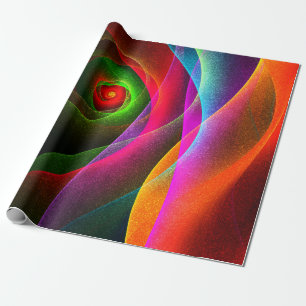 Papel De Regalo Naranja Verde Rojo Patrón de arte abstracto modern