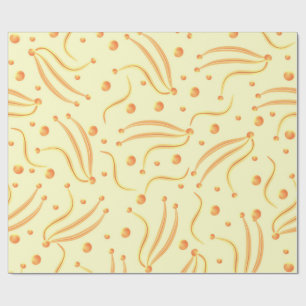 Papel De Regalo naranja y dorado