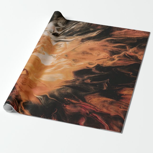 Papel De Regalo Naranja y humo blanco (Desenrollado)