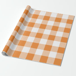 Papel De Regalo Naranja y placa de búfalo blanca