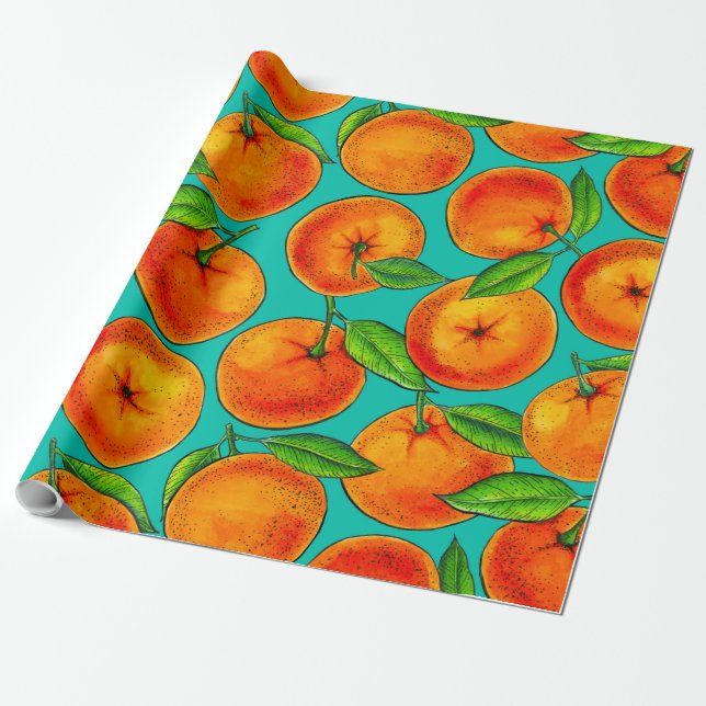 Papel De Regalo Naranjas (Desenrollado)