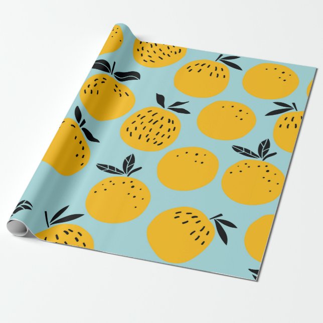 Papel De Regalo Naranjas frutos sin fisuras (Desenrollado)