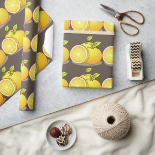 Papel De Regalo Naranjas jugosos fruta divertida