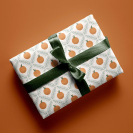 Papel De Regalo Naranjas pintados y Navidades del patrón de diaman