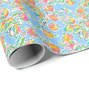 Papel De Regalo Naranjas Preppy Palm Beach Print Pastel