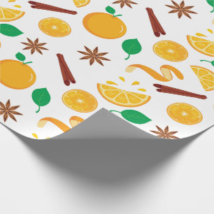 Papel De Regalo Naranjas sin foco y canela Acción de Gracias de Ot