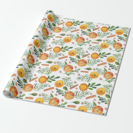 Papel De Regalo Naranjas y Canela de Fiesta