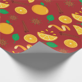Papel De Regalo Naranjas y canela Seamless Otumn Thankending