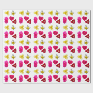 Papel De Regalo Narciso, Tulipanes y Rosas