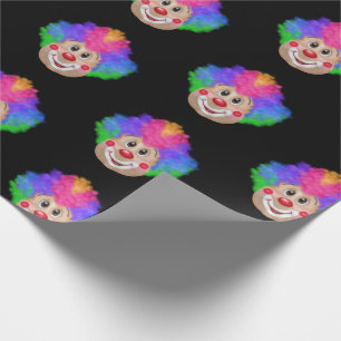 Papel De Regalo Nariz roja clown en negro