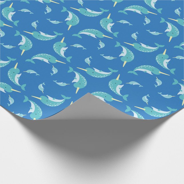Papel De Regalo Narwhal Baby Shower (Esquina)