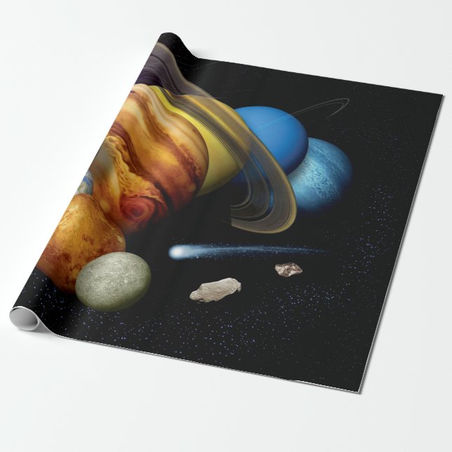 Papel De Regalo NASA JPL Sistema Solar Planetas Montaje Fotos del  (Desenrollado)