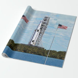 Papel De Regalo NASA SLS Sistema de Lanzamiento Espacial Cohete Pl