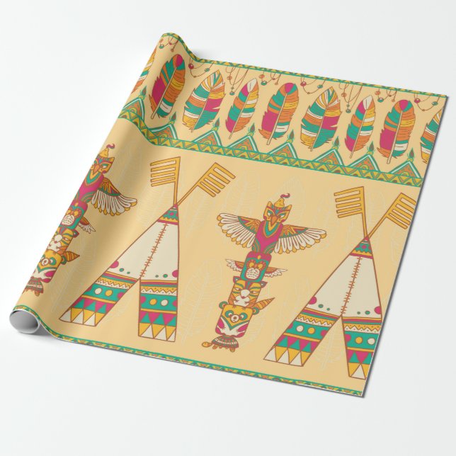 Papel De Regalo Native american indigenous ornamental seamless pat (Desenrollado)