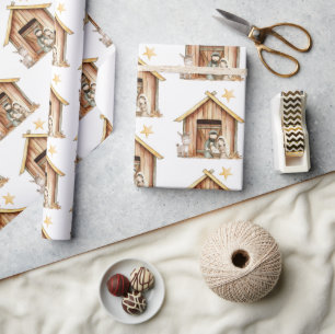 Papel De Regalo Natividad María José Niño Jesús Navidades estables