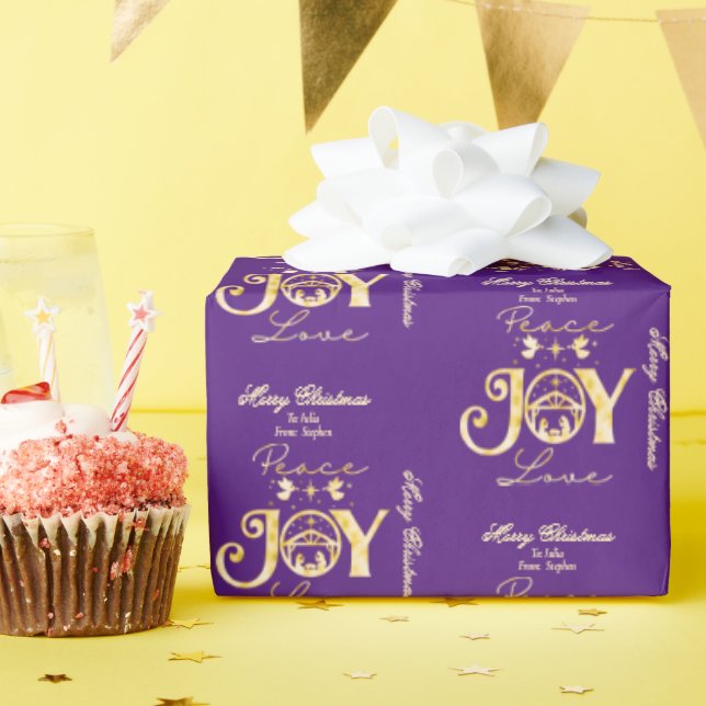 Papel De Regalo Natividad Navidades cristianos P Oro Paz Alegría (Fiesta de cumpleaños )