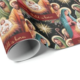 Papel De Regalo Natividad Navidades Niño Jesús, Nacido Un Niño