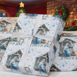 Papel De Regalo Natividad Personalizar Texto Niño Jesús Navidad