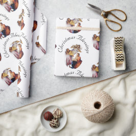 Papel De Regalo Natividad Vintage Personalizable