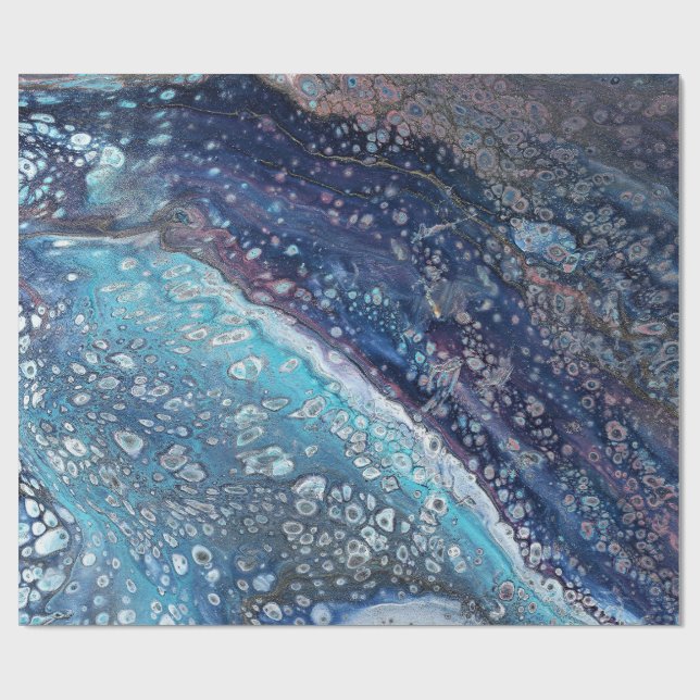 Papel De Regalo Natural Attraction 2 Blue Geode Wrapping Paper (Superficie plana)