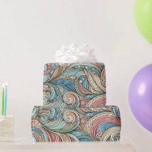 Papel De Regalo Naturaleza abstracta y pastel Los niños cumpleaños