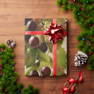 Papel De Regalo Naturaleza Art Vino Uvas Vineyard Winery