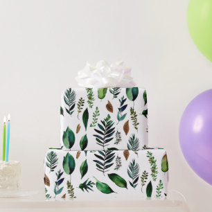Papel De Regalo Naturaleza botánica del follaje verde