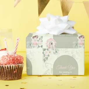 Papel De Regalo Naturaleza Cute Cumpleaños Hada Floral 1er Cumplea
