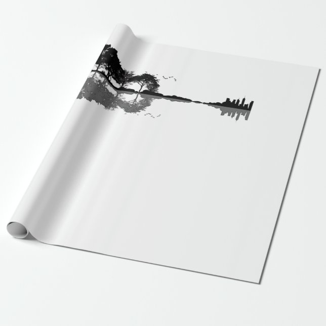 Papel De Regalo Naturaleza de guitarra acústica música de fondo gu (Desenrollado)