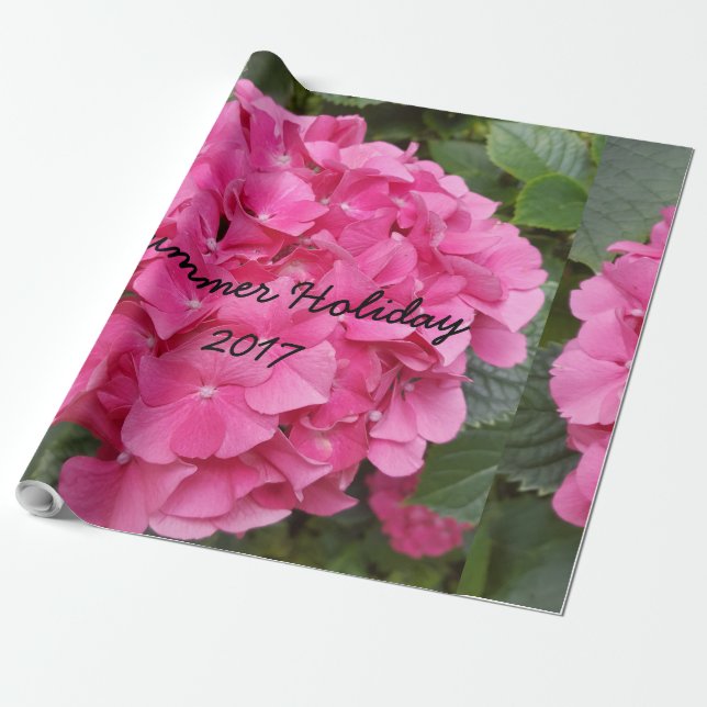 Papel De Regalo Naturaleza de la fotografía floral rosa (Desenrollado)