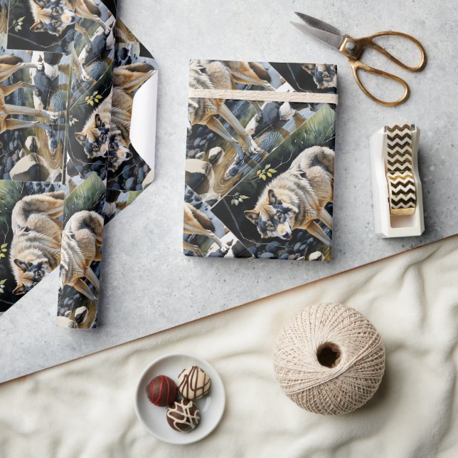 Papel De Regalo Naturaleza de los animales de los lobos (Artesanía)