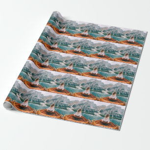 Papel De Regalo Naturaleza del lago alpino de Silhouette