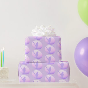 Papel De Regalo Naturaleza púrpura rosa Silhouette pacífica de ave