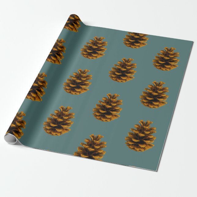 Papel De Regalo Naturaleza rústica de Pinecone (Desenrollado)