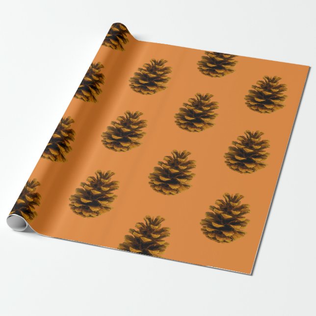 Papel De Regalo Naturaleza rústica de Pinecone (Desenrollado)