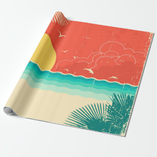 Papel De Regalo Naturaleza vintage de fondo marino tropical con