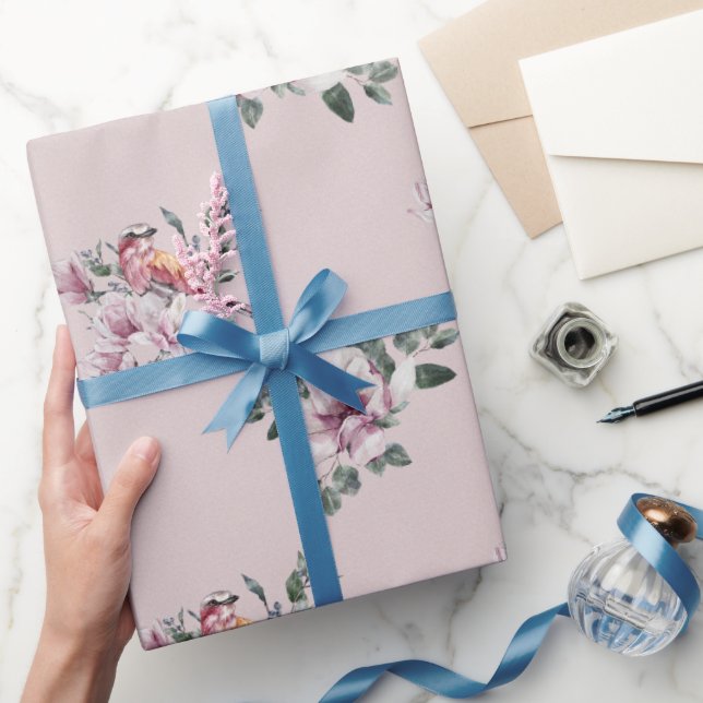 Papel De Regalo Náuseas y pájaros rosados en las nubes (Regalar)