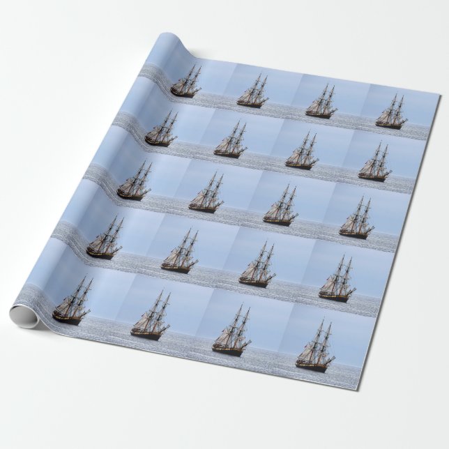 Papel De Regalo Nautical Fishing Boys Blue Skies (Desenrollado)