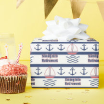 Papel de regalo náutico para la jubilación