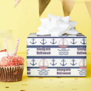 Papel de regalo náutico para la jubilación