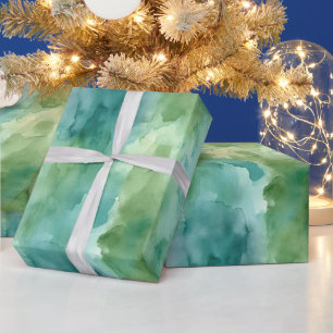 Papel De Regalo Navidad abstracta verde menta