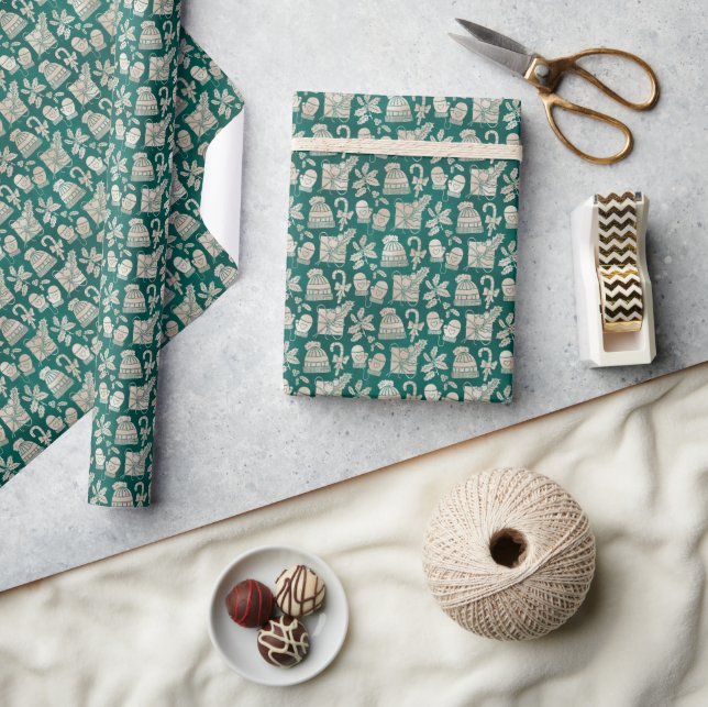 Papel De Regalo Navidad acogedora de invierno (Artesanía)